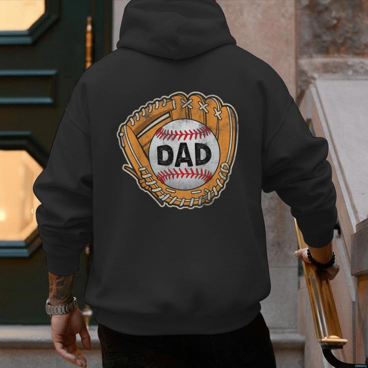 Baseball Glove Father's Day Baseball Dad Men's Hoodie Back Print Baseball Glove Father's Day Baseball Dad Men's Hoodie Back Print