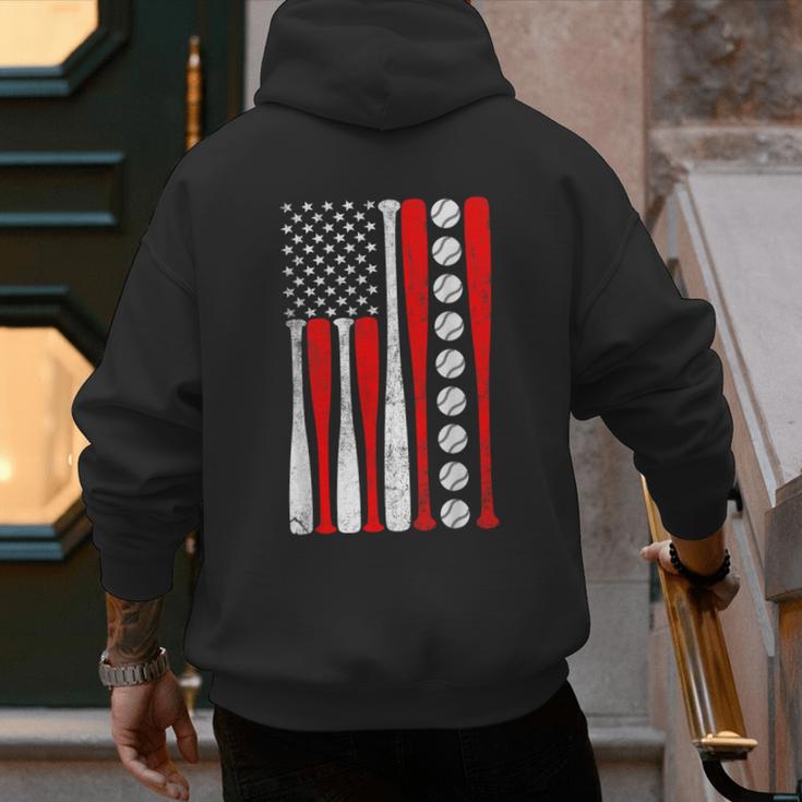 Baseball USA Flag Baseball Lover Baseball Dad Men's Hoodie Back Print Baseball USA Flag Baseball Lover Baseball Dad Men's Hoodie Back Print