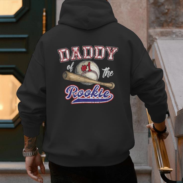 Birthday Baseball Dad Daddy Of The 1st One Rookie Vintage Men's Hoodie Back Print Birthday Baseball Dad Daddy Of The 1st One Rookie Vintage Men's Hoodie Back Print
