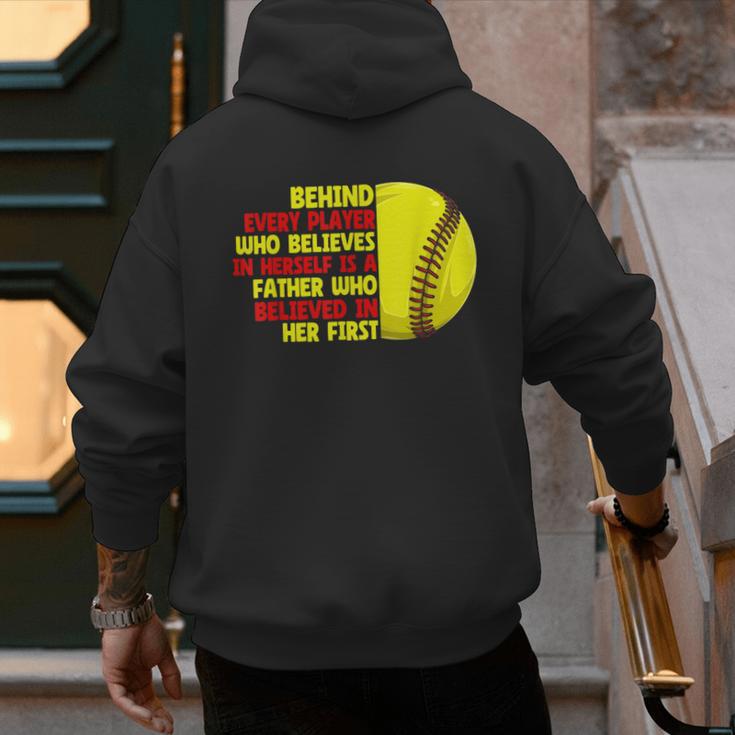 Dad Of Ballers Behind Every Softball Player Baseball Dads Men's Hoodie Back Print