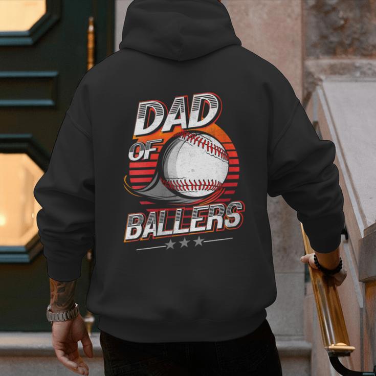 Dad Of Ballers Shirt Volleyball Baseball Dad Of Baller Men's Hoodie Back Print