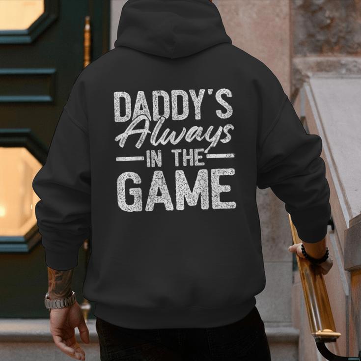 Dad Baseball Men Baseball Daddy's Always In The Game Men's Hoodie Back Print