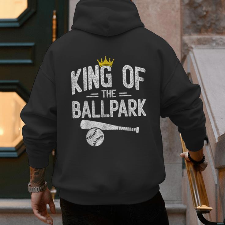 Dad Baseball For Men Baseball Dad King Of Ballpark Men's Hoodie Back Print Dad Baseball For Men Baseball Dad King Of Ballpark Men's Hoodie Back Print