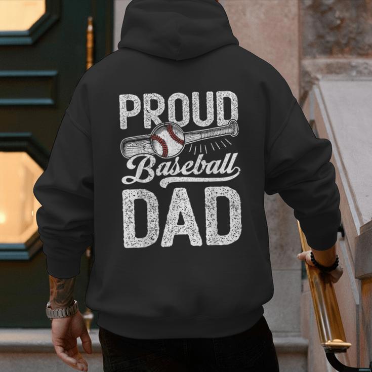 Dad Baseball For Men Proud Baseball Dad & Son Men's Hoodie Back Print