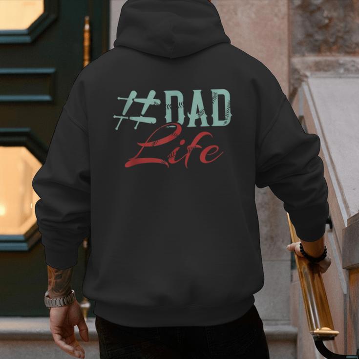 Dad Life Softball Baseball Daddy Sports Father’s Day Men's Hoodie Back Print Dad Life Softball Baseball Daddy Sports Father’s Day Men's Hoodie Back Print