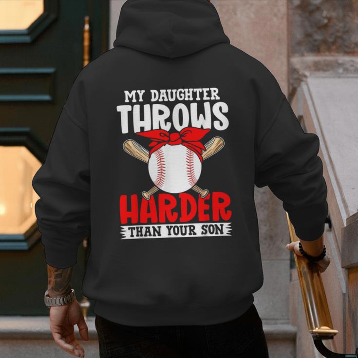 My Daughter Throws Harder Than Your Son Baseball Dads Men's Hoodie Back Print My Daughter Throws Harder Than Your Son Baseball Dads Men's Hoodie Back Print