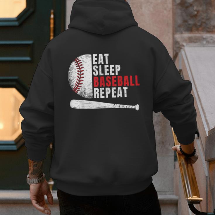 Eat Sleep Baseball Repeat Humor Baseball Dad Players Men's Hoodie Back Print Eat Sleep Baseball Repeat Humor Baseball Dad Players Men's Hoodie Back Print
