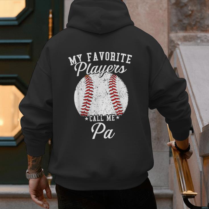 My Favorite Baseball Player Calls Me Pa Baseball Dads Men's Hoodie Back Print My Favorite Baseball Player Calls Me Pa Baseball Dads Men's Hoodie Back Print