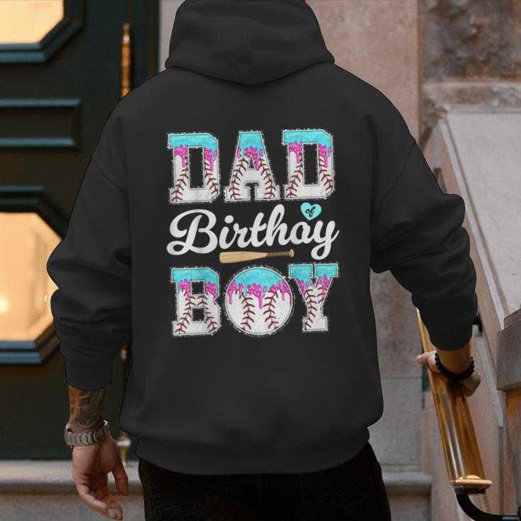 Ice Cream Baseball Dad Birthday Boy Drip Bat Sweet Baseball Men's Hoodie Back Print