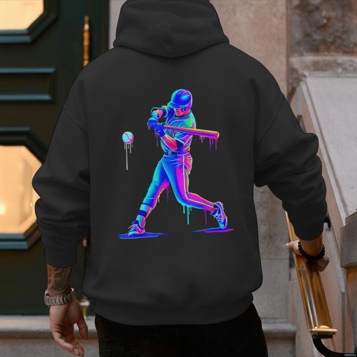 Ice Cream Drip Melting Baseball Bat Player Baseball Dad Men's Hoodie Back Print Ice Cream Drip Melting Baseball Bat Player Baseball Dad Men's Hoodie Back Print