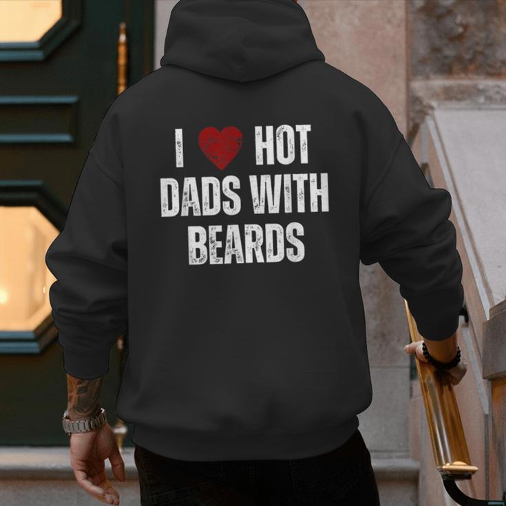 I Love Hot Baseball Dads With Beards Red Hearts Men's Hoodie Back Print I Love Hot Baseball Dads With Beards Red Hearts Men's Hoodie Back Print