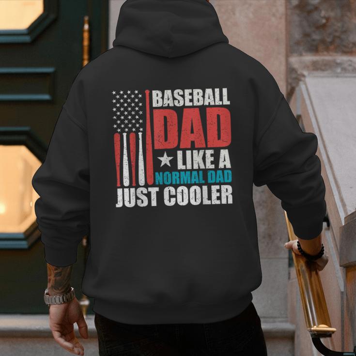 Patriotic Baseball Dad Father's Day American Flag Men's Hoodie Back Print Patriotic Baseball Dad Father's Day American Flag Men's Hoodie Back Print