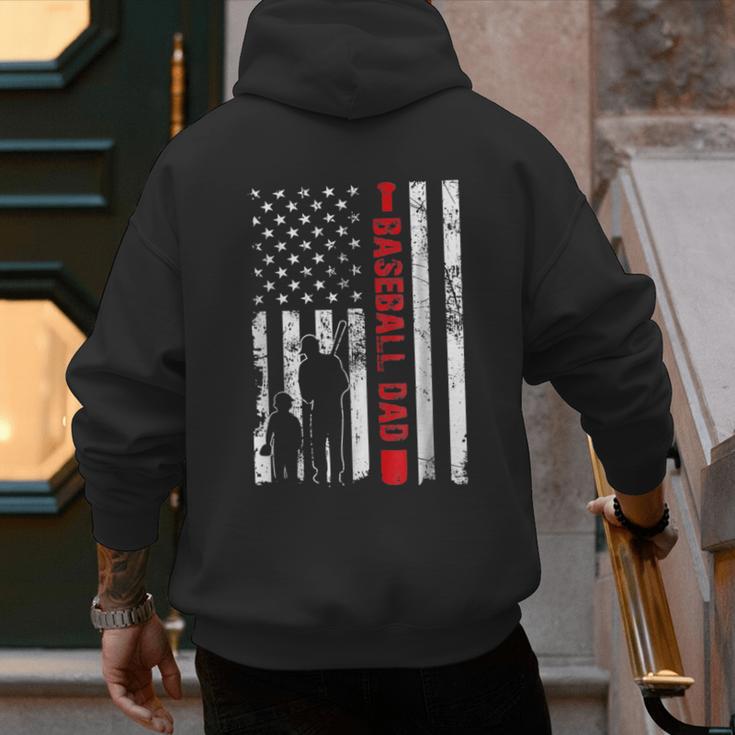 Proud Baseball Dad American Flag Sports Father Day Men's Hoodie Back Print Proud Baseball Dad American Flag Sports Father Day Men's Hoodie Back Print