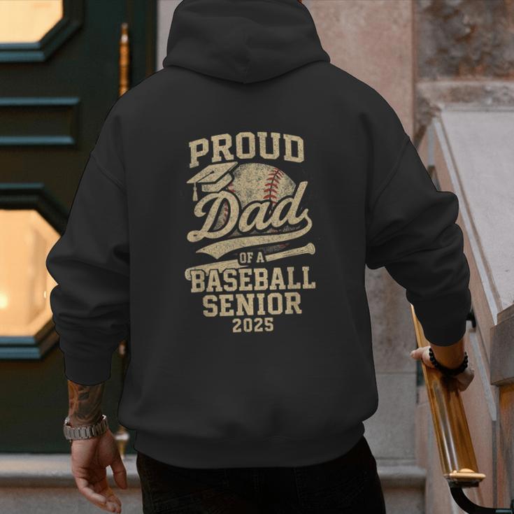 Proud Dad Of A Baseball 2025 Senior Vintage Baseball Dad Men's Hoodie Back Print