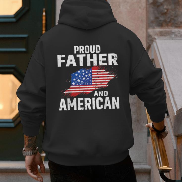Proud Father And American Flag Baseball Dad Father Patriotic Men's Hoodie Back Print Proud Father And American Flag Baseball Dad Father Patriotic Men's Hoodie Back Print
