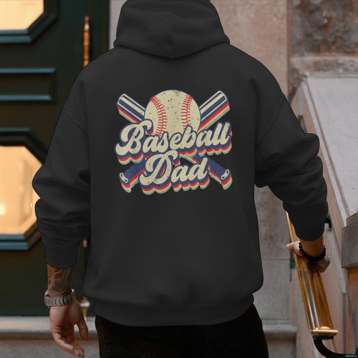 Retro Baseball Dad Sports Lovers Happy Father's Day Men's Hoodie Back Print Retro Baseball Dad Sports Lovers Happy Father's Day Men's Hoodie Back Print