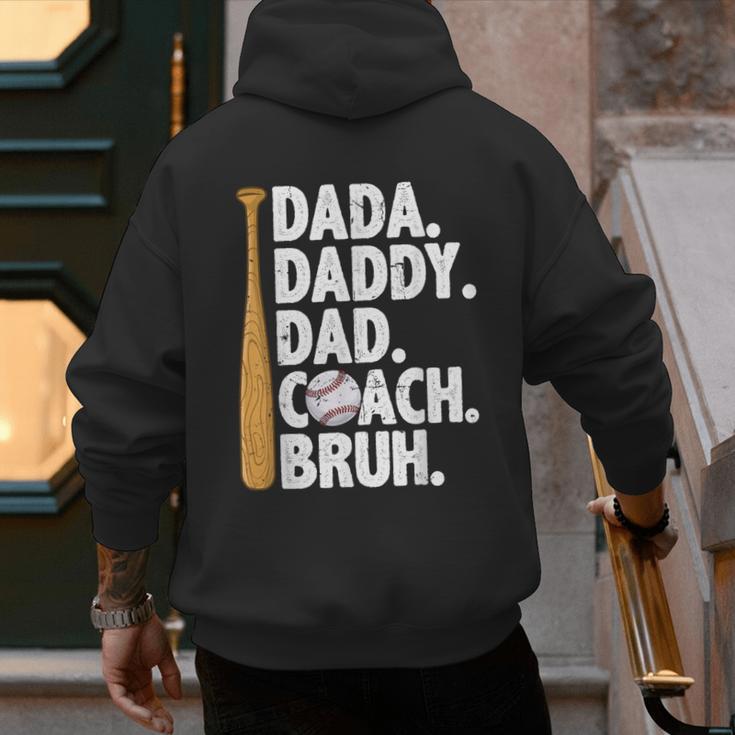 Retro Dada Daddy Dad Coach Bruh Baseball Dad Fathers Day Men Men's Hoodie Back Print Retro Dada Daddy Dad Coach Bruh Baseball Dad Fathers Day Men Men's Hoodie Back Print