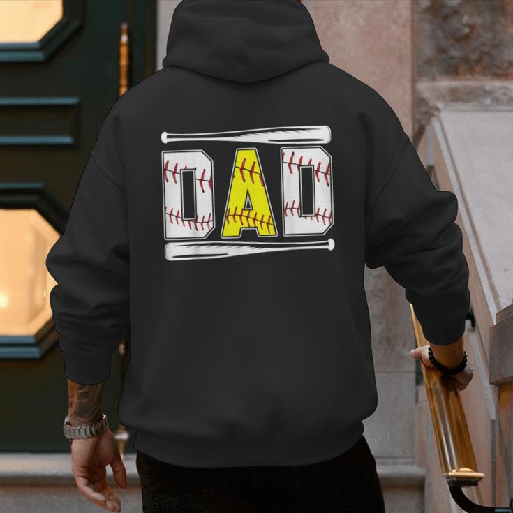 Softball Baseball Dad Of Ballers Baseball Softball Dad Men's Hoodie Back Print Softball Baseball Dad Of Ballers Baseball Softball Dad Men's Hoodie Back Print