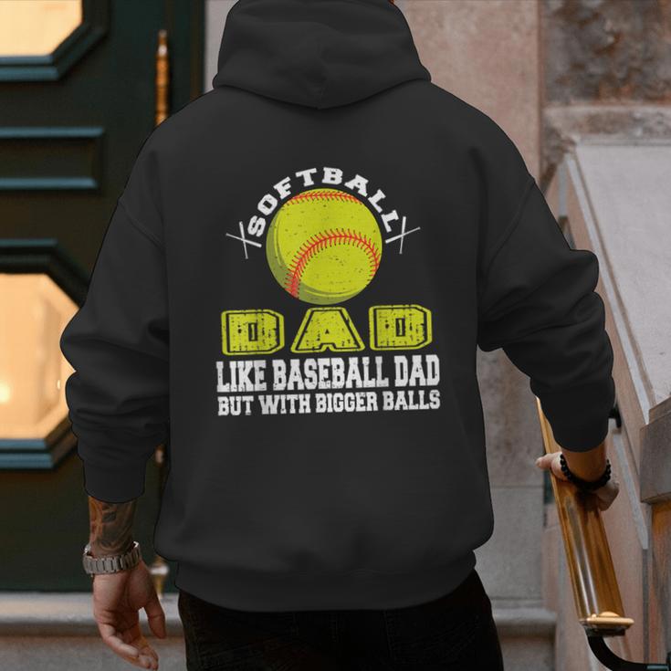 Softball Dad Like A Baseball Dad Softball Father's Day Men's Hoodie Back Print Softball Dad Like A Baseball Dad Softball Father's Day Men's Hoodie Back Print