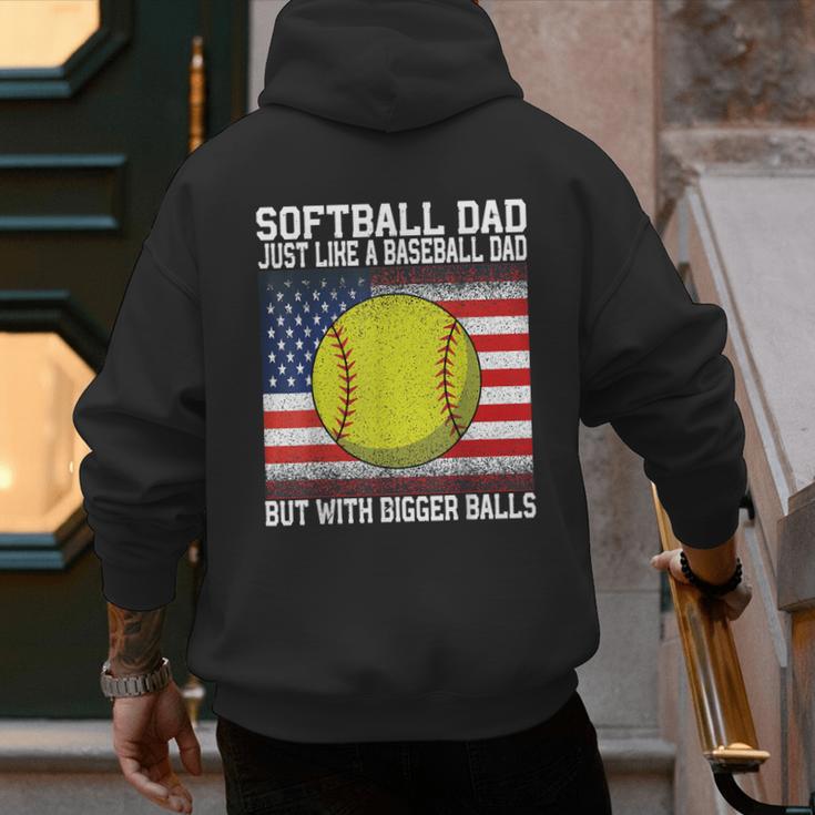 Softball Dad Like a Baseball Dad Father's Day USA Flag Men's Hoodie Back Print Softball Dad Like a Baseball Dad Father's Day USA Flag Men's Hoodie Back Print