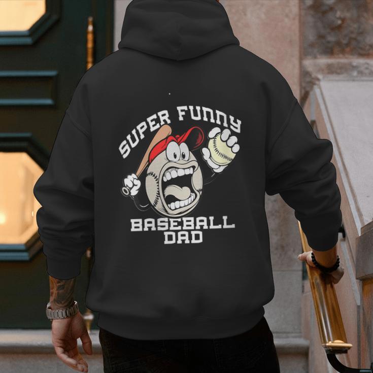 Super Baseball Dad Men's Hoodie Back Print Super Baseball Dad Men's Hoodie Back Print
