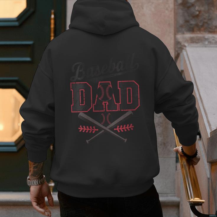 Vintage Baseball Dad Fathers Day Daddy Toddler Kids Boys Men's Hoodie Back Print