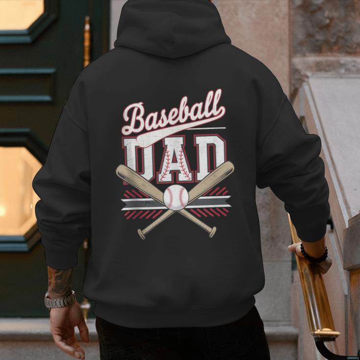 Vintage Baseball Dad Father's Day Husband Daddy Dad In Law Men's Hoodie Back Print Vintage Baseball Dad Father's Day Husband Daddy Dad In Law Men's Hoodie Back Print