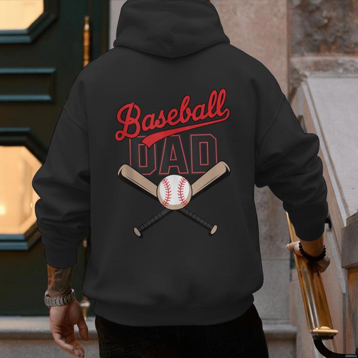 Vintage Baseball Dad Matching Family Father's Day Humor Dad Men's Hoodie Back Print