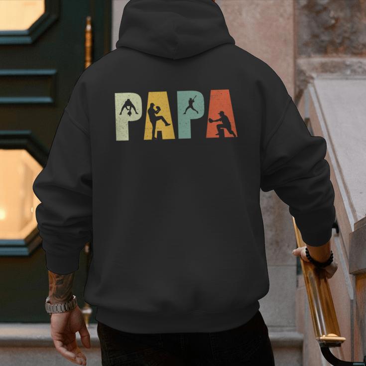 Vintage Baseball Dad Papa Fathers Day Men's Hoodie Back Print Vintage Baseball Dad Papa Fathers Day Men's Hoodie Back Print