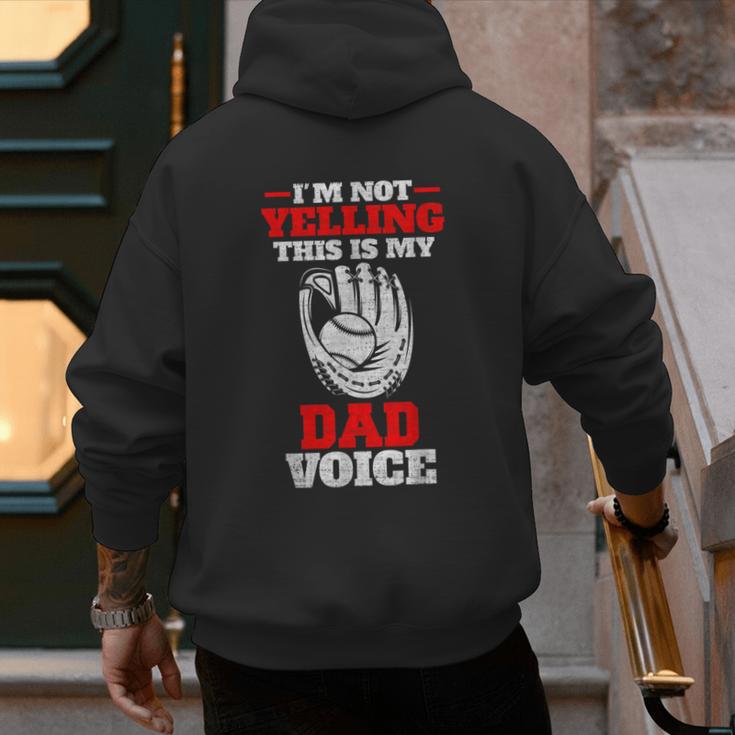 Vintage I'm Not Yelling This Is My Baseball Dad Voice Men's Hoodie Back Print