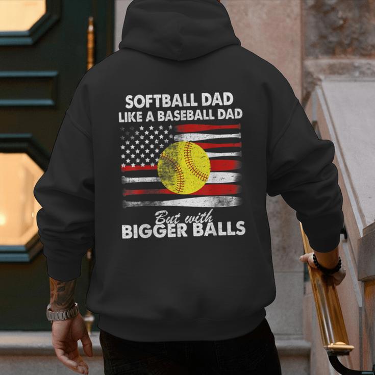 Vintage Softball Dad Like A Baseball Dad US Flag Fathers Day Men's Hoodie Back Print Vintage Softball Dad Like A Baseball Dad US Flag Fathers Day Men's Hoodie Back Print