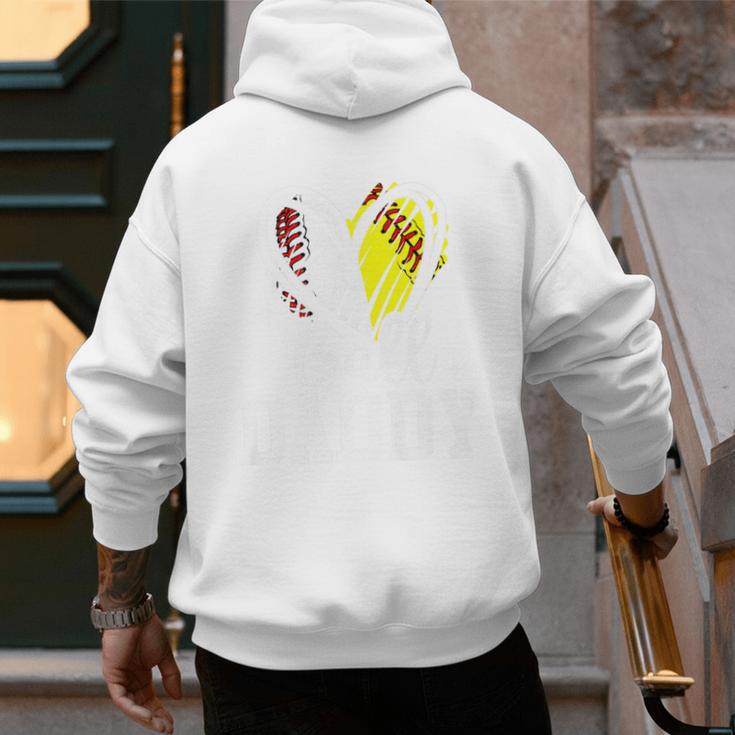 Ball Daddy Softball Baseball Dad Fathers Day Premium Men's Hoodie Back Print Ball Daddy Softball Baseball Dad Fathers Day Premium Men's Hoodie Back Print
