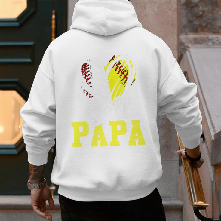 Ball Papa Softball Baseball Dad Daddy Premium Men's Hoodie Back Print Ball Papa Softball Baseball Dad Daddy Premium Men's Hoodie Back Print