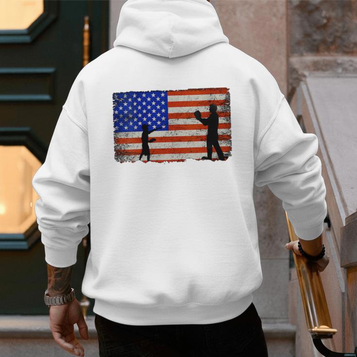 Baseball Coach Baseball Dad American Flag Men's Hoodie Back Print Baseball Coach Baseball Dad American Flag Men's Hoodie Back Print