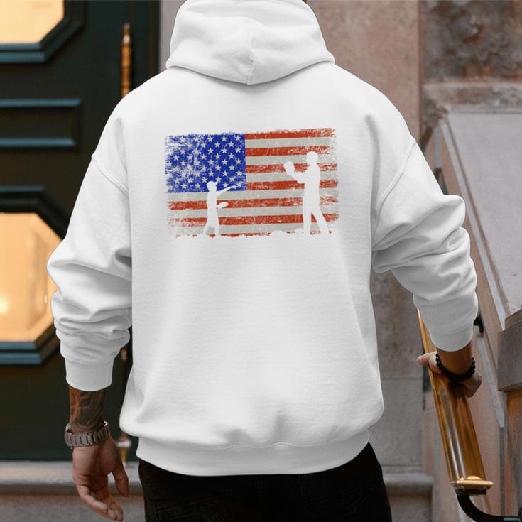 Baseball Coach Baseball Dad American Flag Premium Men's Hoodie Back Print Baseball Coach Baseball Dad American Flag Premium Men's Hoodie Back Print