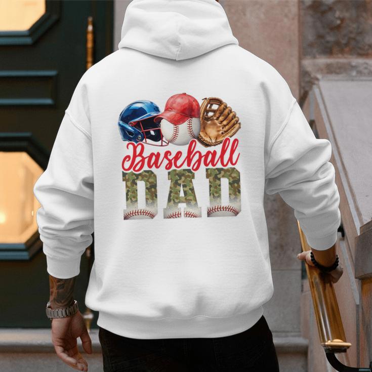 Baseball Dad Camo Father's Day Baseball Stuff Men Premium Men's Hoodie Back Print