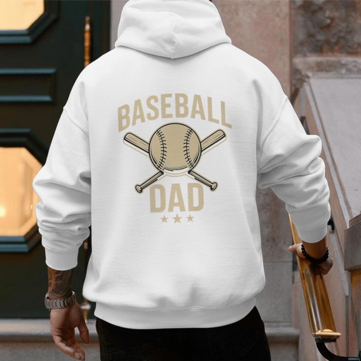 Baseball Dad Crossed Bats Cool Sports Fan Vintage Premium Men's Hoodie Back Print