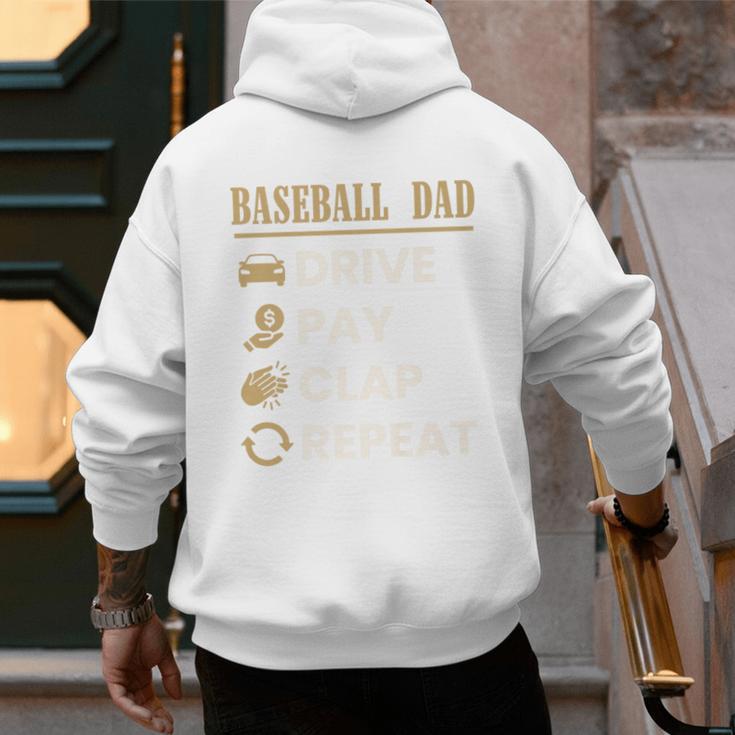 Baseball Dad Drive Pay Clap Repeat Father's Day Premium Men's Hoodie Back Print Baseball Dad Drive Pay Clap Repeat Father's Day Premium Men's Hoodie Back Print