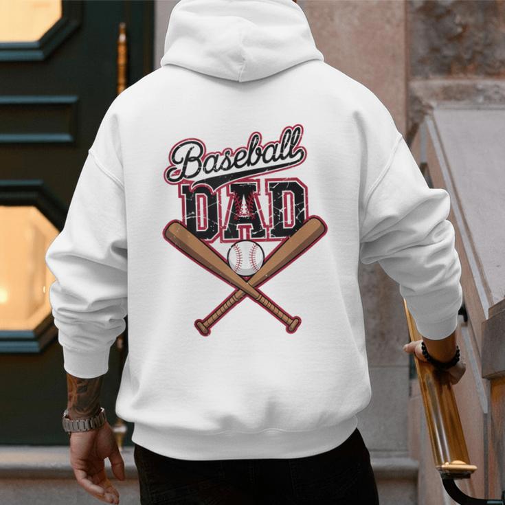 Baseball Dad Fathers Day Game Day Toddler Kids Sport Lovers Men's Hoodie Back Print Baseball Dad Fathers Day Game Day Toddler Kids Sport Lovers Men's Hoodie Back Print