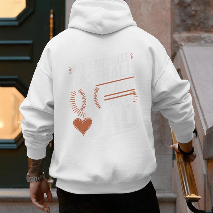 Baseball Dad My Favorite Baseball Player Calls Me Dad Premium Men's Hoodie Back Print