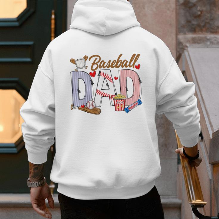 Baseball Dad Game Day Sport Lovers Baseball Fathers Day Men's Hoodie Back Print
