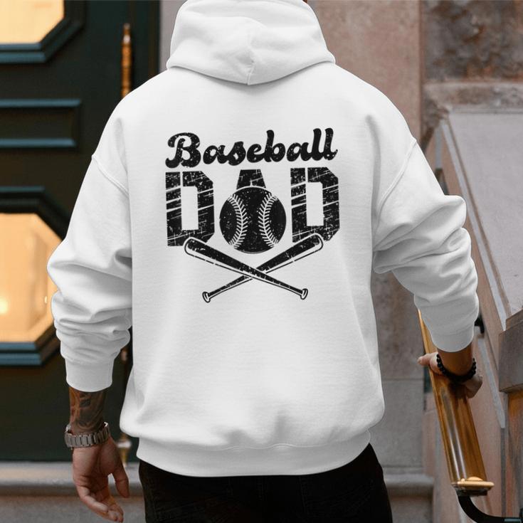Baseball Dad Happy Fathers Day For Men Wife Daughter Son Men's Hoodie Back Print