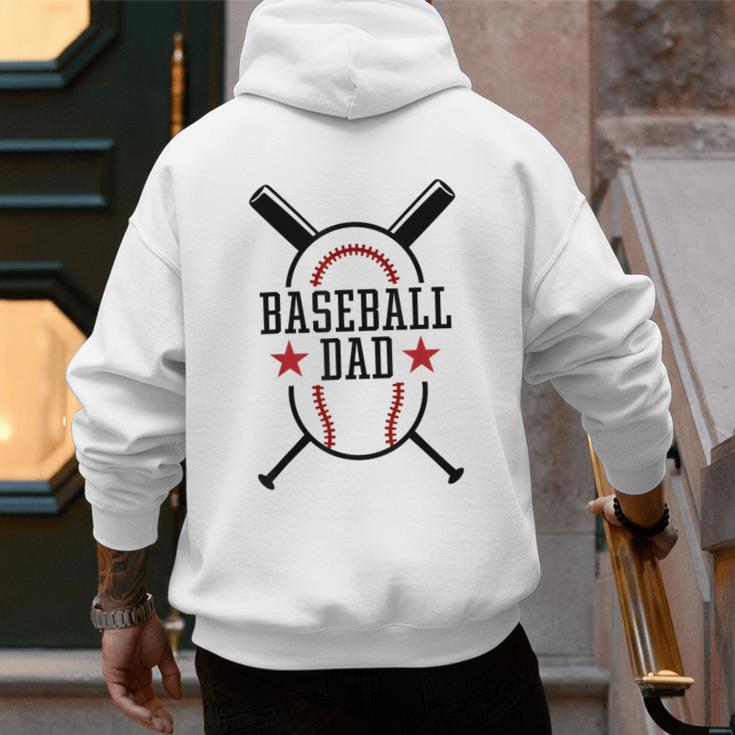 Baseball Dad Happy Fathers Day Wife Daughter Son Game Day Men's Hoodie Back Print Baseball Dad Happy Fathers Day Wife Daughter Son Game Day Men's Hoodie Back Print
