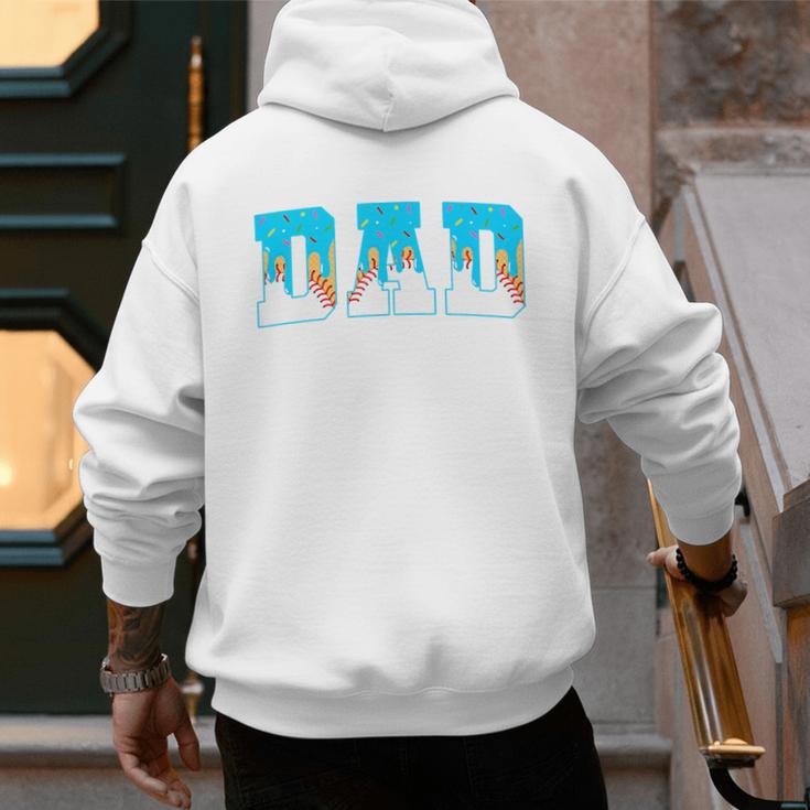 Baseball Dad Ice Cream Drip Happy Fathers Day Premium Men's Hoodie Back Print