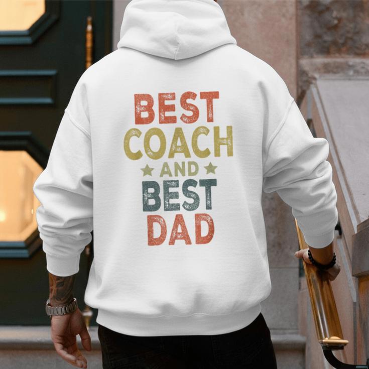 Baseball Dad For Men Vintage Best Coach And Best Dad Men's Hoodie Back Print Baseball Dad For Men Vintage Best Coach And Best Dad Men's Hoodie Back Print