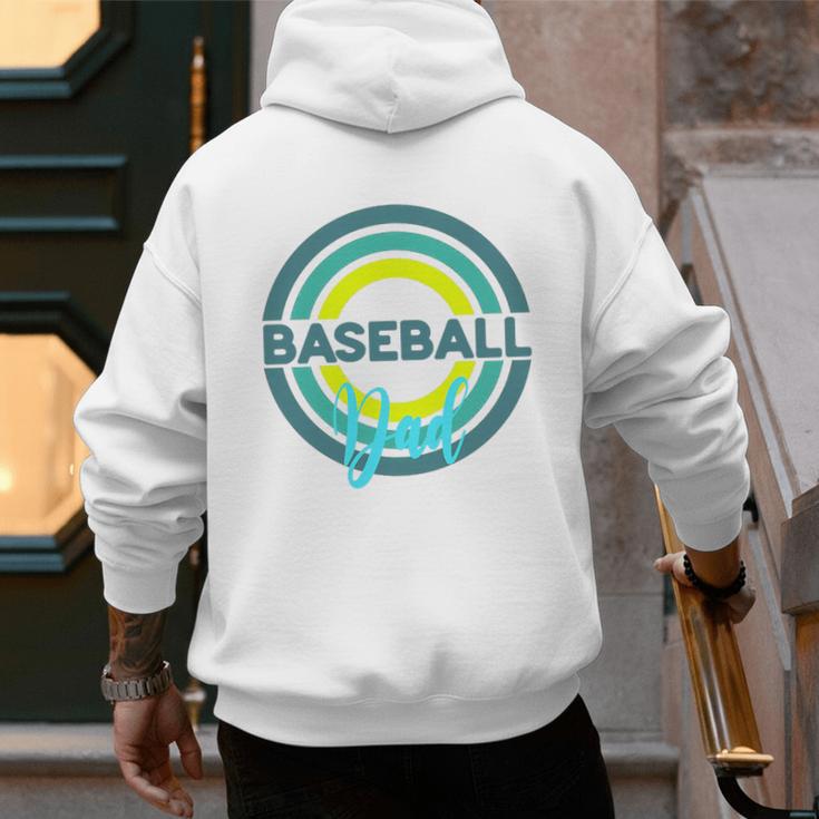 Baseball Dad With Modern Baseball Circles Premium Tri-Blend Men's Hoodie Back Print Baseball Dad With Modern Baseball Circles Premium Tri-Blend Men's Hoodie Back Print