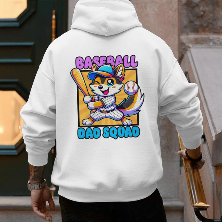 Baseball Dad Squad Fox On The Bat Premium Men's Hoodie Back Print