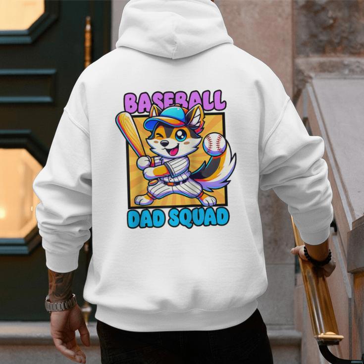 Baseball Dad Squad Fox On The Bat Raglan Baseball Tee Men's Hoodie Back Print Baseball Dad Squad Fox On The Bat Raglan Baseball Tee Men's Hoodie Back Print