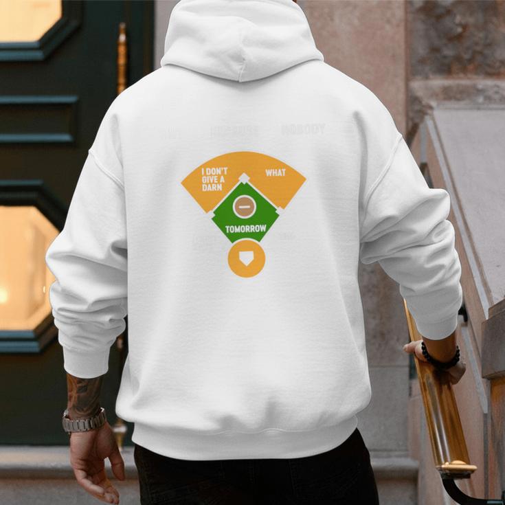 Baseball Father's Day Joke Vintage Baseball Dad Premium Men's Hoodie Back Print