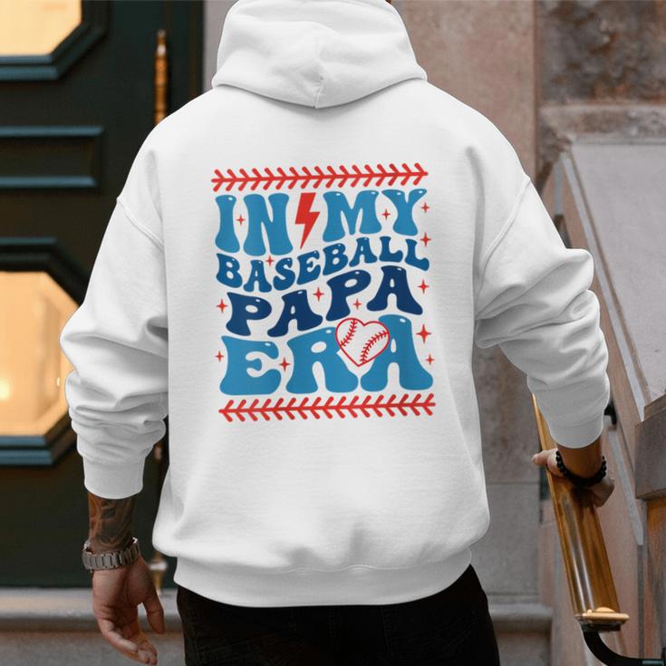 In My Baseball Papa Era Groovy Baseball Dad Family Matching Men's Hoodie Back Print In My Baseball Papa Era Groovy Baseball Dad Family Matching Men's Hoodie Back Print